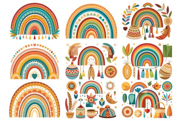 Download Boho Rainbow Design Art Vector - Vector Collection