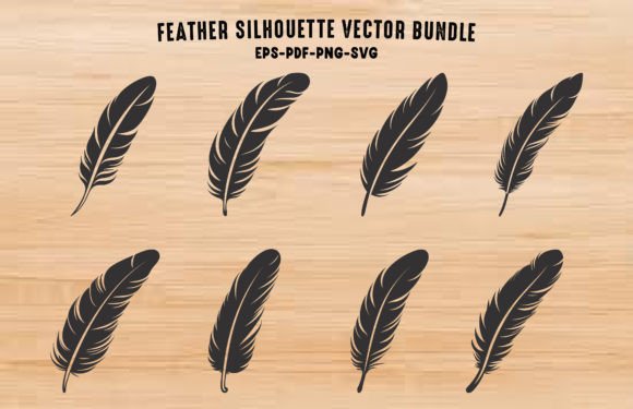Download Bird Feather Silhouettes Vector Set - Vector Collection