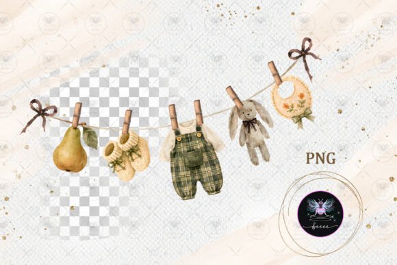 Download Vintage Autumn Baby Shower Clipart - Baby shower clipart Collection