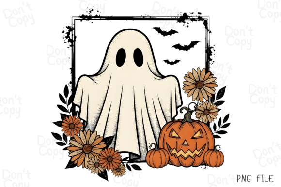 Download Floral Ghost Pumpkin PNG, Boho Ghost PNG - Boho ghost png Collection