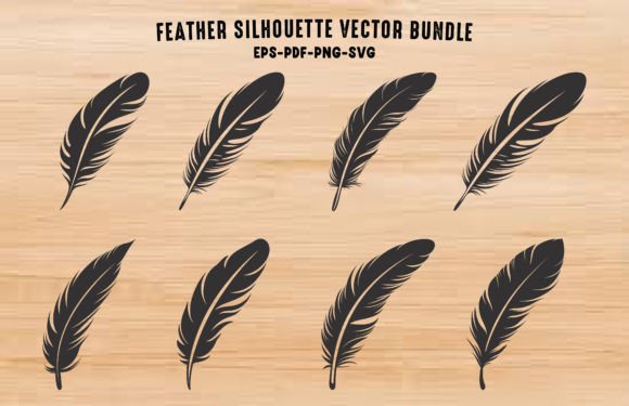 Download Vector of Bird Feather Silhouettes Set - Vector Collection