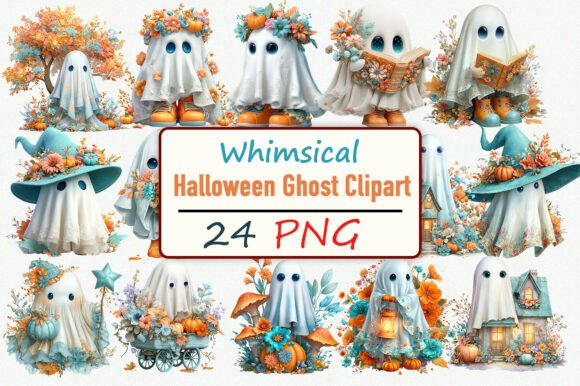 Download Whimsical Halloween Ghost Clipart Bundle - Premium Resources