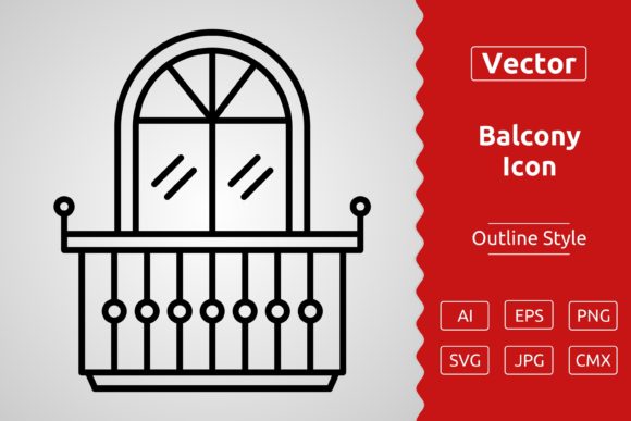 Download Vector Balcony Outline Icon Design - Vector Collection