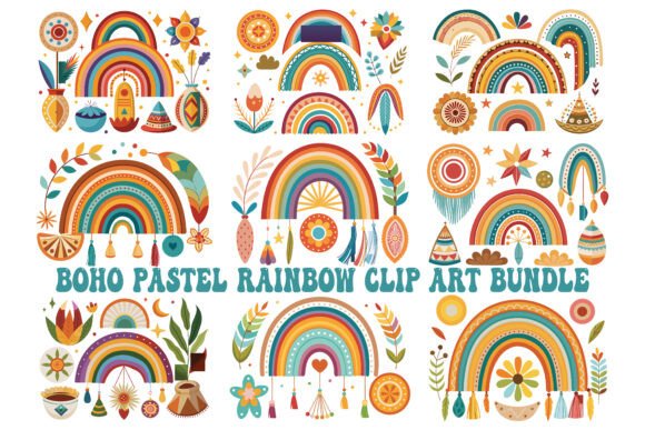 Download Boho Rainbow Design Art Vector - Vector Collection